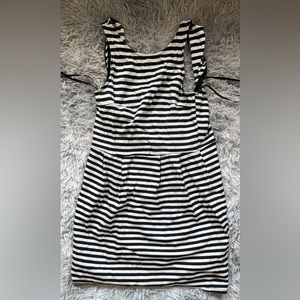 Black and white strip dress